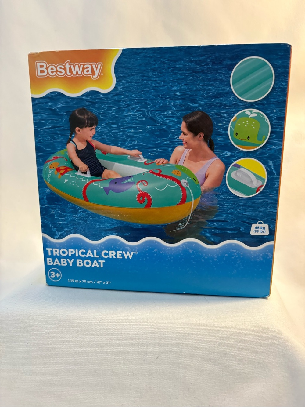 Brand new never opened/tropical crew, baby boat